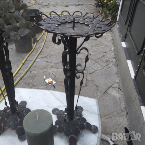 Ковано желязо лот свещник и цветарник , снимка 7 - Декорация за дома - 41968121