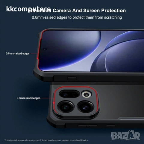 Защитен Калъф XUNDD за Oppo Find X9 5G - TPU+Acrylic, Прозрачен, 4-ъглова защита, Вкл. Протектор - Ч, снимка 4 - Резервни части за телефони - 53412623