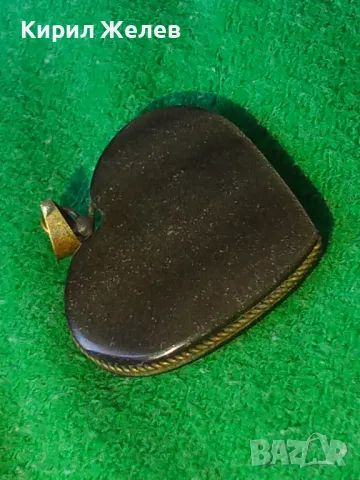 СТАР СЪРЦЕВИДЕН РЕТРО АРТ МЕДАЛЬОН от ШЛИФОВАН ПОЛУСКЪПОЦЕНЕН КАМЪК и БРОНЗ МАЙСТОРСКА РАБОТА 39808, снимка 15 - Антикварни и старинни предмети - 46504070