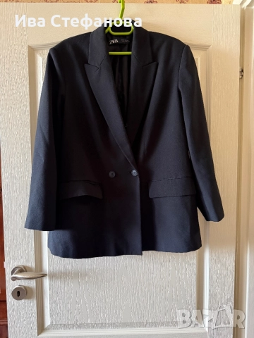Елегантно ново класическо черно делово бизнес елегантно сако блейзер zara Zara Зара, снимка 1 - Сака - 44216719