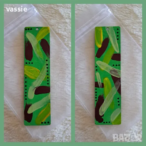 Ръчно рисуван дървен книгоразделител