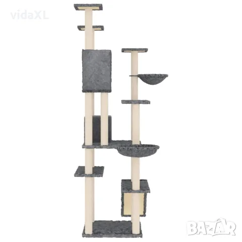 vidaXL Котешко дърво със сизалени стълбове, тъмносиво, 191 см, снимка 4 - За котки - 56148415