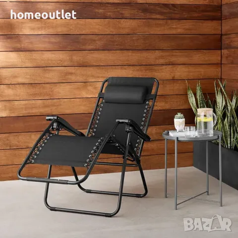 ПРОМОЦИЯ Сгъваем стол за плаж в черно DECK CHAIR Y005, снимка 4 - Столове - 48122362