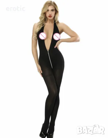 Еротично бельо - черно целокупно боди с цип Код: 1150, снимка 11 - Бельо - 47394607
