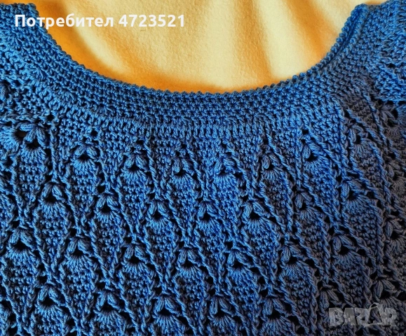 Уникална ръчно плетена блуза от кроше , снимка 3 - Блузи с дълъг ръкав и пуловери - 53692395