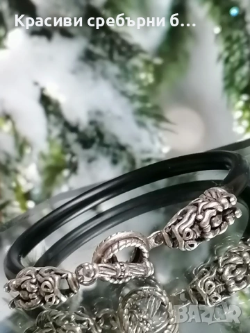 Дамска сребърна гривна дракон, снимка 4 - Гривни - 53027747