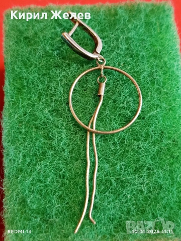 Красива артистична сребърна обеца фешън АРТ БИЖУ 53061, снимка 3 - Обеци - 53051816