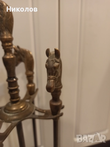 Прибори за камина, месинг, снимка 3 - Антикварни и старинни предмети - 52573244