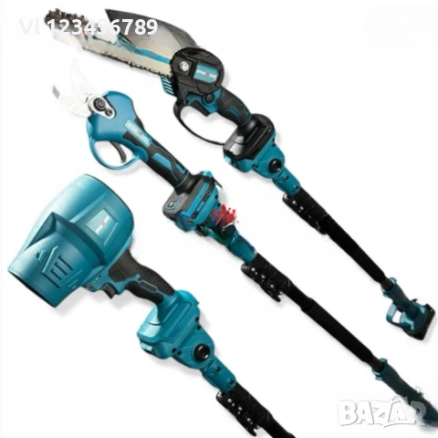 Акумулаторен комплект 4в1 KraftRoyal – Лозарска ножица, мини верижен трион 15 см , снимка 4 - Други инструменти - 53685465