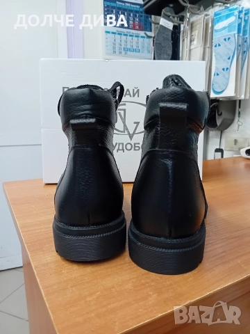 Намаление Мъжки боти естествена черна кожа, снимка 3 - Мъжки боти - 52574077