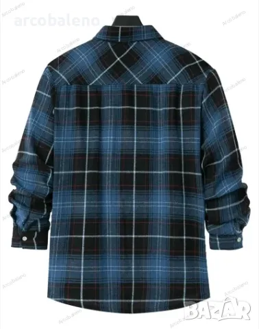 Ежедневна мъжка карирана риза с дълги ръкави, 4цвята , снимка 10 - Ризи - 47708427