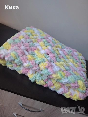 Ръчно плетено бебешко одеяло , снимка 6 - Спално бельо и завивки - 53671449