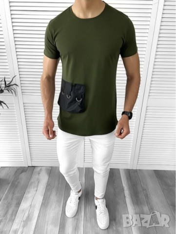 Мъжка зелена тениска, снимка 1 - Тениски - 44582606