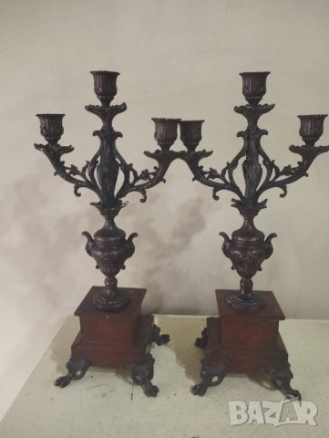 Два барокови свещника комплект, снимка 6 - Други ценни предмети - 44506802
