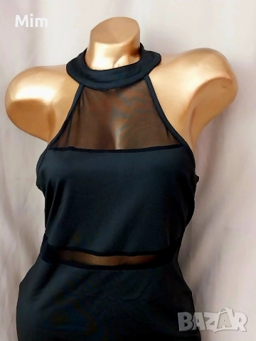 от S до XXL Черна къса, еластична рокля , снимка 2 - Рокли - 44889676