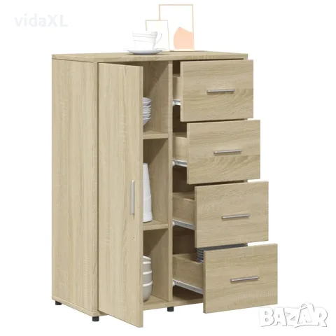 vidaXL Страничен шкаф, дъб сонома, 60x31x84 см, инженерно дърво, снимка 4 - Бюфети - 56148213
