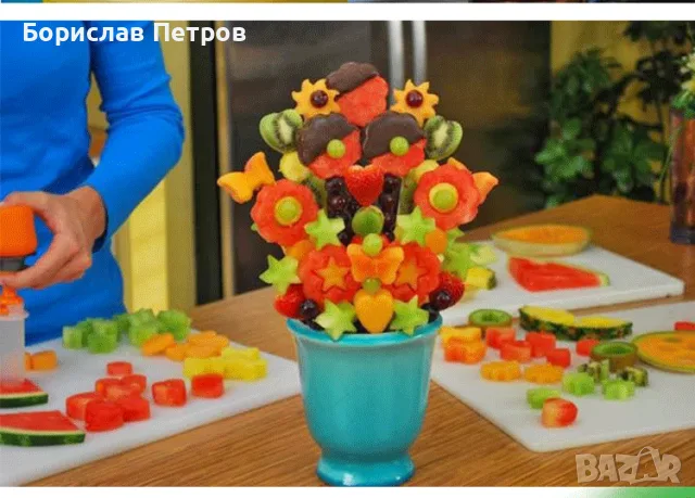 Уред за декоративно рязане на плодове и зеленчуци в различни форми P o p Chef / Приставки форми - 6 , снимка 8 - Форми - 56191510