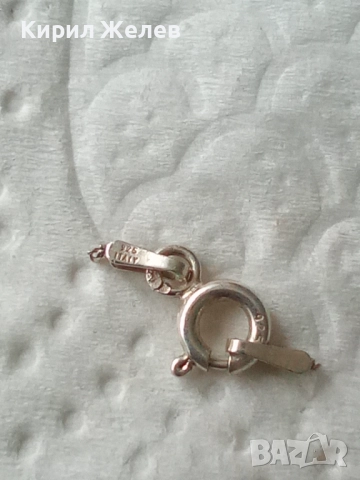 Сребърна карабинка закопчалка 52147, снимка 4 - Колиета, медальони, синджири - 52339585