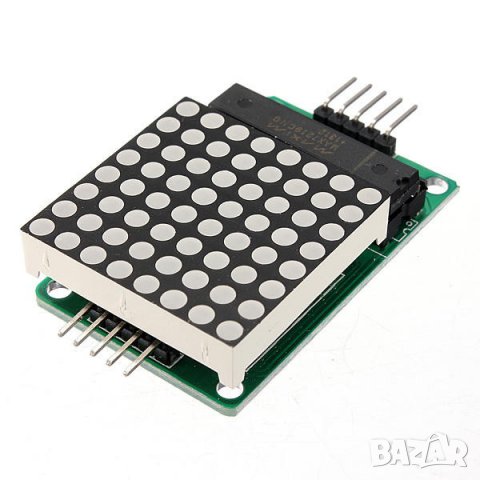 Точков матричен MCU LED модул MAX7219 с кабел Dupont / червен, снимка 3 - Друга електроника - 35780331