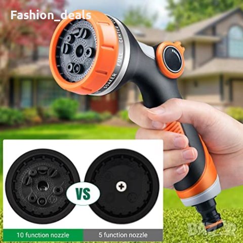 Пистолет за градински маркуч 10 струи поливане на растения, миене кола, снимка 5 - Напояване - 40848273