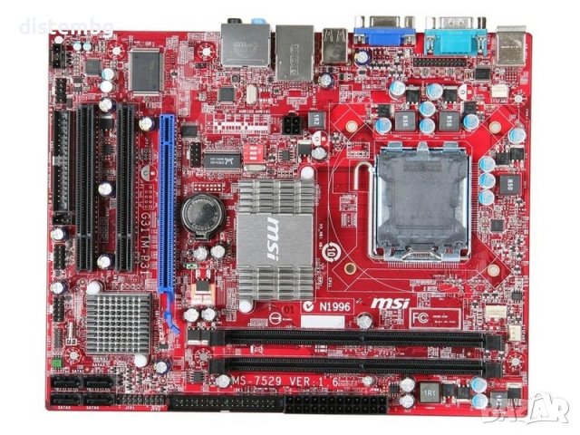 Дънна Платка MSI G31TM-P21 с процесор Intel E6500, снимка 1 - Дънни платки - 42091250