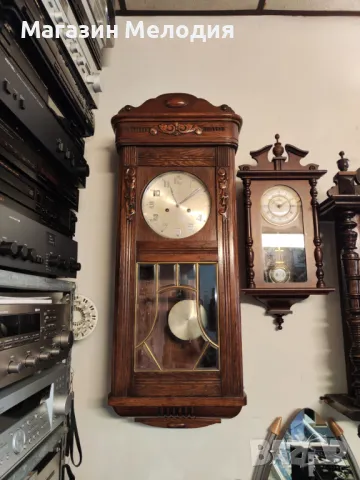 🕒 Немски стенен античен часовник Junghans Напълно автентичен. Профилактиран, готов за употреба., снимка 2 - Стенни часовници - 50092939