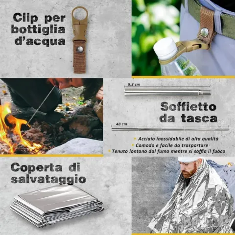 Комплект за оцеляване 13 в 1, снимка 2 - Екипировка - 49863503