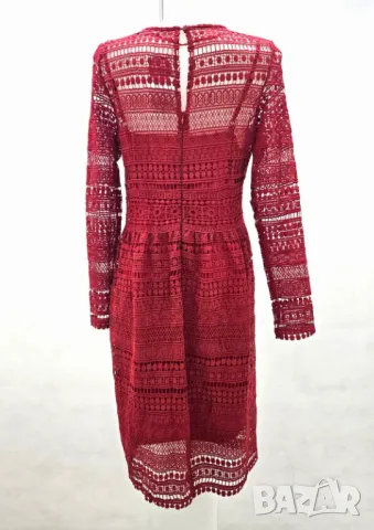 Червена дантелена рокля - EU 40, снимка 3 - Рокли - 48010190