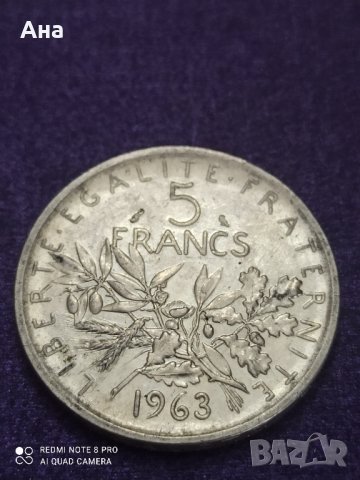 5 франка сребро 1963, снимка 1