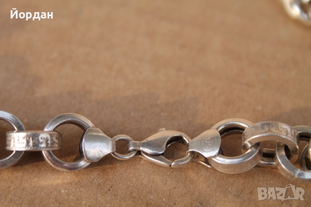 Мъжки сребърен ланец/синджир, снимка 10 - Колиета, медальони, синджири - 52496026