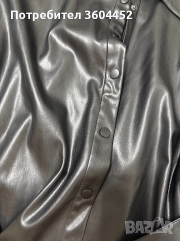 Черен кожен елек, снимка 3 - Елеци - 52698102