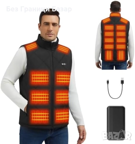 Нов Мъжки отопляем елек с 21 зони и батерия 20000mAh – 3 нива топлина