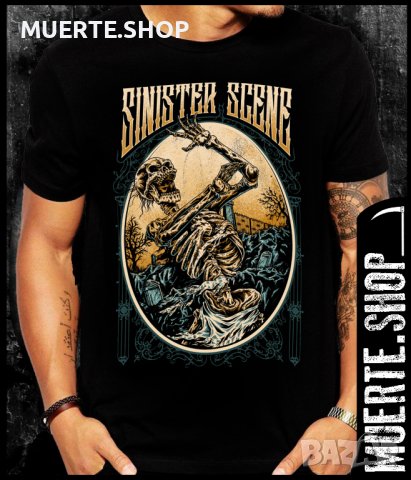 Черна тениска с щампа SINISTER SCENE