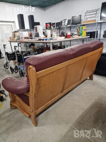 Диван 3-ка-Масив-Естествена Кожа-внос от Германия!...КАТО НОВ!..., снимка 4 - Дивани и мека мебел - 49021888