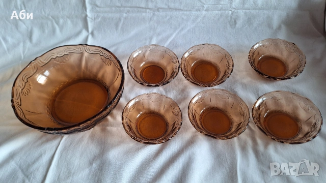 Комплект купи от цветно стъкло, снимка 2 - Прибори за хранене, готвене и сервиране - 53710583