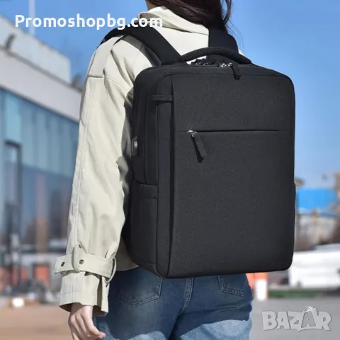 Раница за пътуване с отделение за лаптоп, водоустойчива - Черна или Бежова, снимка 12 - Раници - 48982220
