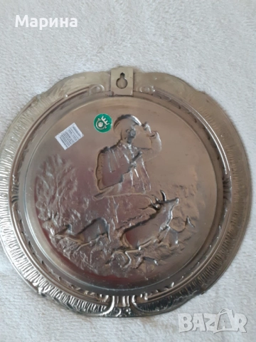 Чиния за стена, пано от калай Antik*Vintage #95, снимка 6 - Антикварни и старинни предмети - 52172355