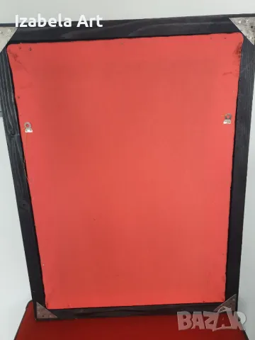 Голям авторски български гоблен (ръчно тъкан на вертикален стан) 67х90, снимка 5 - Гоблени - 49302040