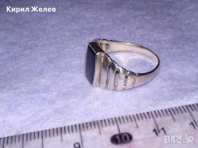 Стар СССР СКЪПОЦЕНЕН с ЧЕРЕН ОНИКС АЖУРЕН СРЕБЪРЕН ПРЪСТЕН с ПЕЧАТ за СРЕБРО 925 и Щемпел УВЮА 38735, снимка 5 - Антикварни и старинни предмети - 41741224