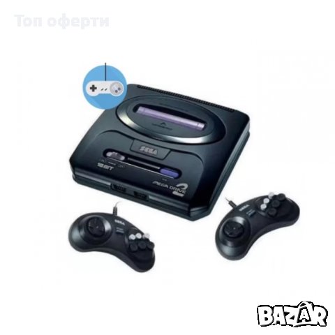 Игрална конзола за TV SEGA MEGA DRIVE-2 с 2 джойстика, снимка 4 - Части и Платки - 44465935