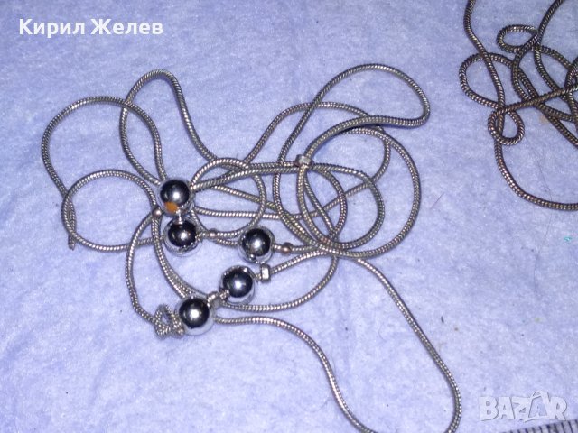 ТРИ СТАРИ ПОСРЕБРЕНИ ФИНИ СИНДЖИРЧЕТА ВЕРИЖКИ 38850, снимка 10 - Колиета, медальони, синджири - 41838569