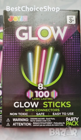 Комплект светещи пръчки 100 светещи пръчки 100 свързващи елементи – Неонови 7 цвята, снимка 3 - Други - 53364565