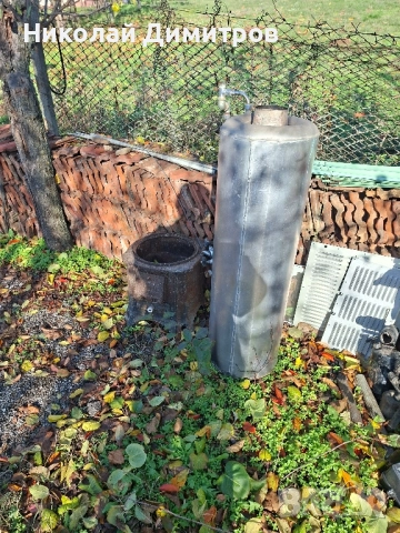 Боилер на дърва с печка от чогун,водосъдаржател от алуминий и душ от месиг., снимка 3 - Отоплителни печки - 52582624