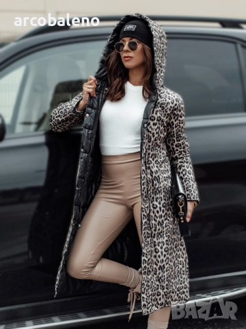 Дълго реверсивно ватирано дамско яке с качулка VELVETTI, 3цвята , снимка 2 - Якета - 47390331