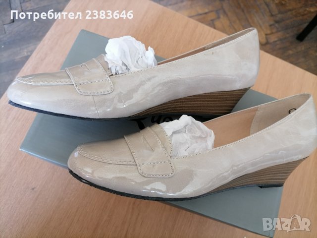 Нови дамски пролетно-есенни обувки, номер 39, Цвят: сиво-бежов лак, снимка 5 - Дамски ежедневни обувки - 33940693