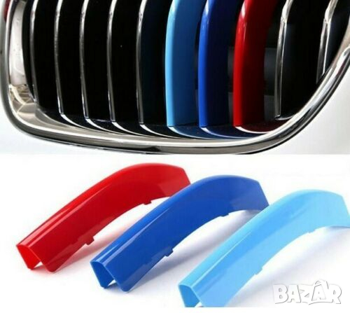 BMW F10 5 Series цветни ленти M Sport Tech за решетка Бъбреци , снимка 2 - Аксесоари и консумативи - 36195252