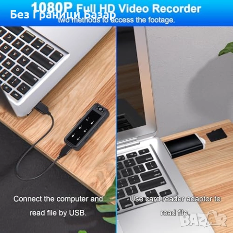 Нова мини Скрита видеокамера 1080P с 5 часа батерия и въртяща леща 180°, снимка 5 - Други - 52503191