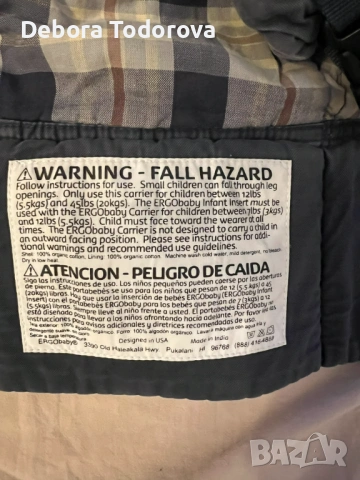 Ергономична раница Ergobaby Organic, снимка 5 - Кенгура и ранички - 53582413