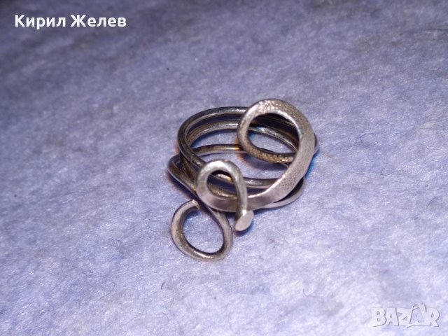 СРЕБЪРЕН ДИЗАЙНЕРСКИ АРТ ПРЪСТЕН СРЕБРО 925 РЪЧНА БИЖУТЕРСКА ИЗРАБОТКА 38268, снимка 10 - Пръстени - 40940640