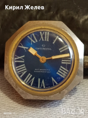 Механичен часовник CONTINENTAL ANTI-MAGNETIC SWISS MADE работи с позлата 51503, снимка 6 - Антикварни и старинни предмети - 52351736